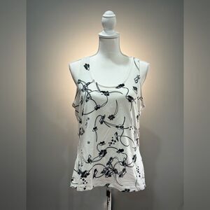 White Lady Foot Locker Floral Racerback Athletic Tank Size XL EUC